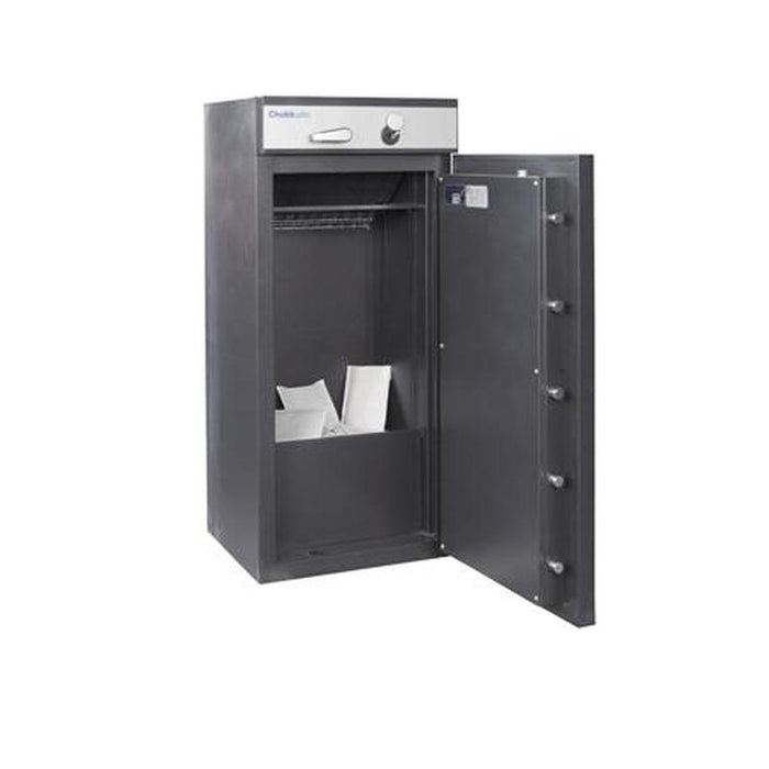 Chubbsafes ProGuard Deposit Grade 2 - 200 Key Locking Deposit Safe with the door open with documents