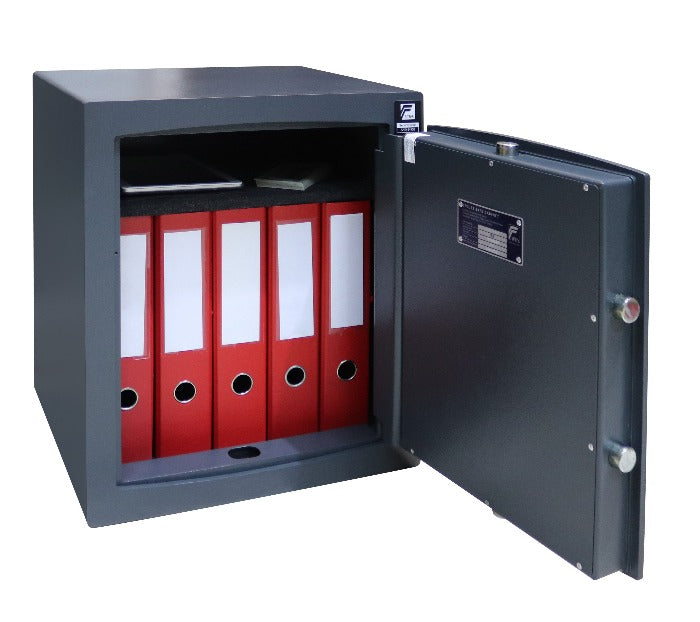 Total Safes Home Safe S2 Size 3 Key Locking door open with files inside
