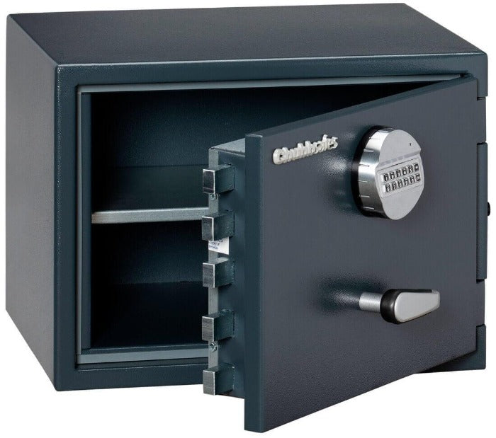 Chubbsafes Senator Grade 1 M1 35E Electronic Locking Safe slightly open with 1 shelf